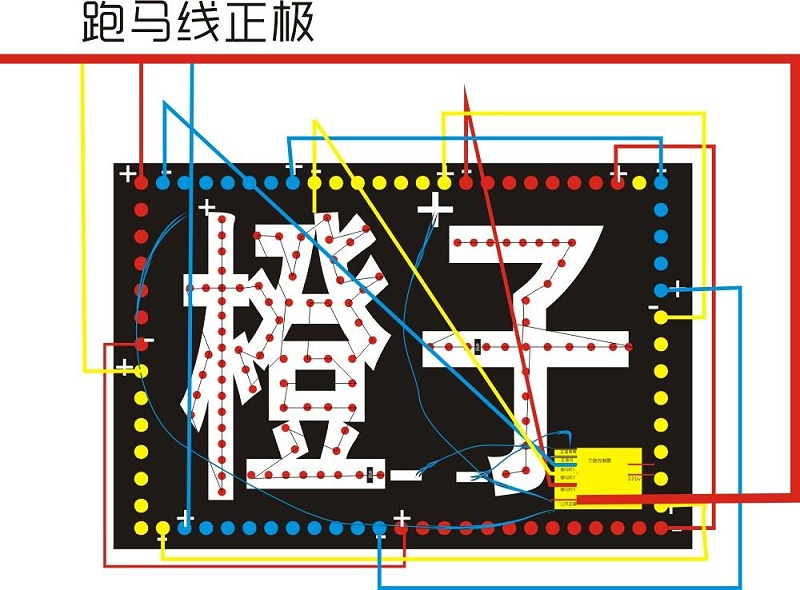 Led電子led燈箱字簡便制作教程（4）接線解釋